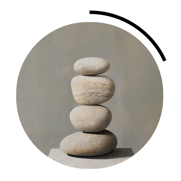 Badge icon of a tower of stones gray